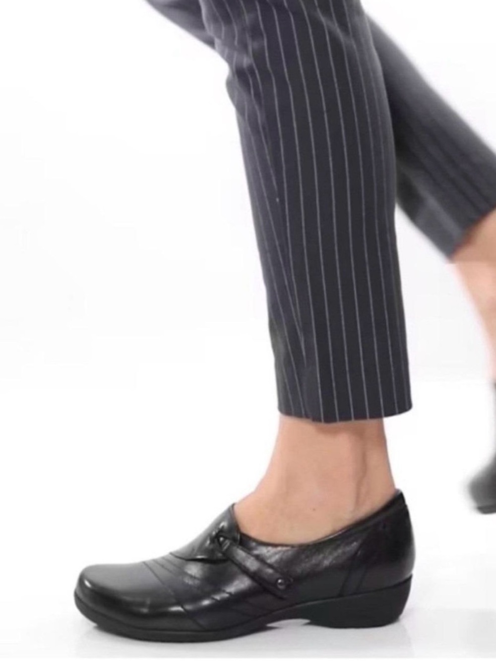 Dansko Franny Black Leather Wedge Loafers Womens Shoes Size 37 US 6.5-7
